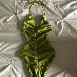 Green mint swim one piece bathing suit
